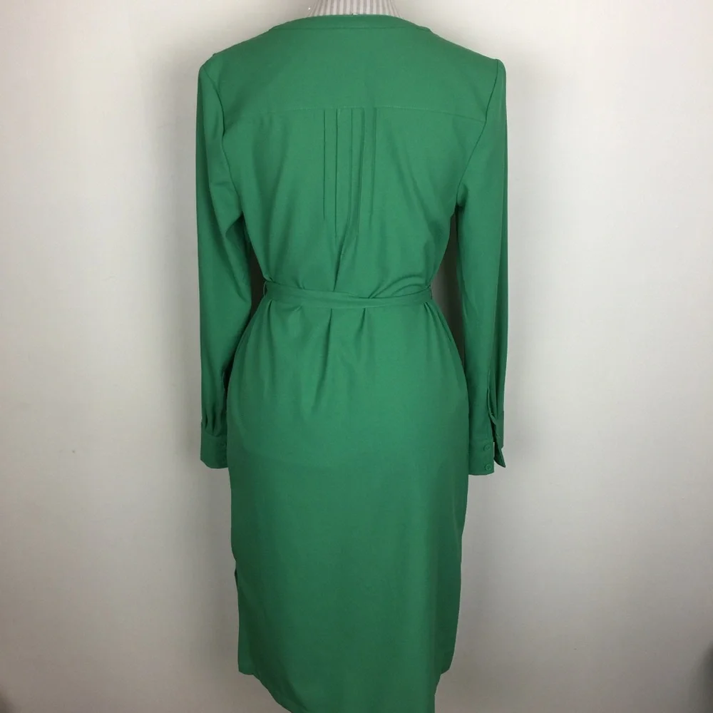 MERONA Dress Green High Low Midi w/ Tie Belt SMALL - Picture 2 of 7